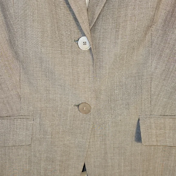 BOSS Hugo Boss Women’s Beige Virgin Wool Blend Blazer Jacket Tailored - Picture 4 of 15